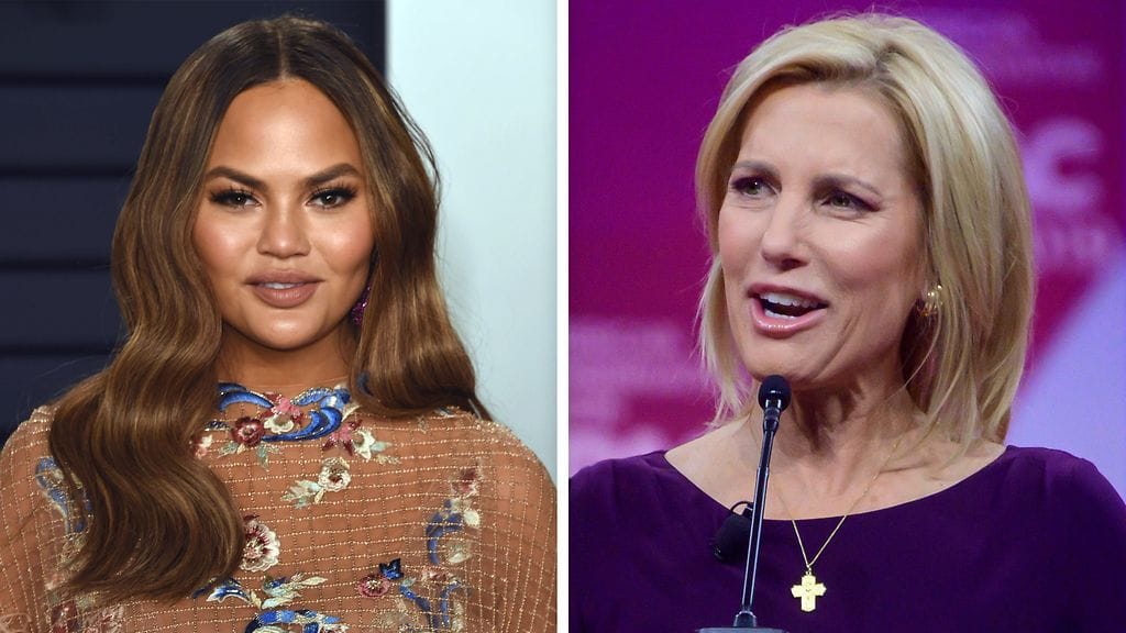 Chrissy Teigen ja Laura Ingraham ovat napit vastakkain.