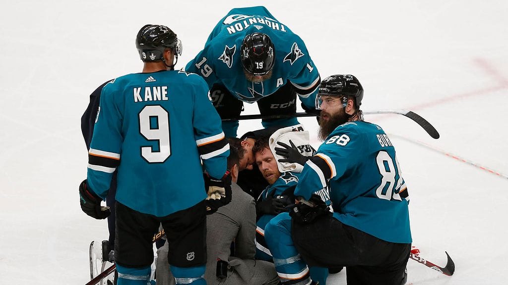 San Josen Joe Pavelski loukkaantui 7. ottelussa.