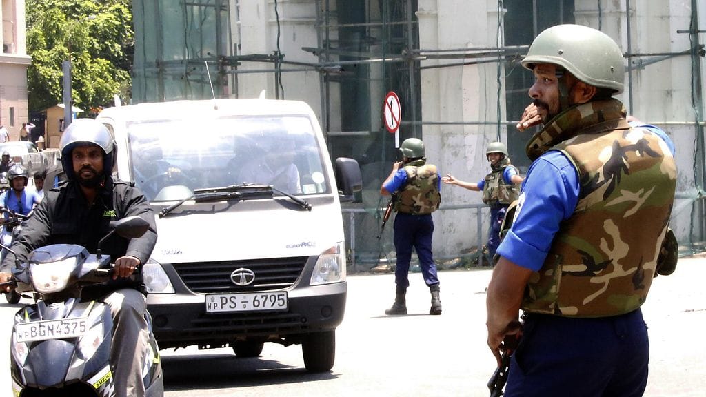 Sri Lankan turvallisuusjoukkoja.