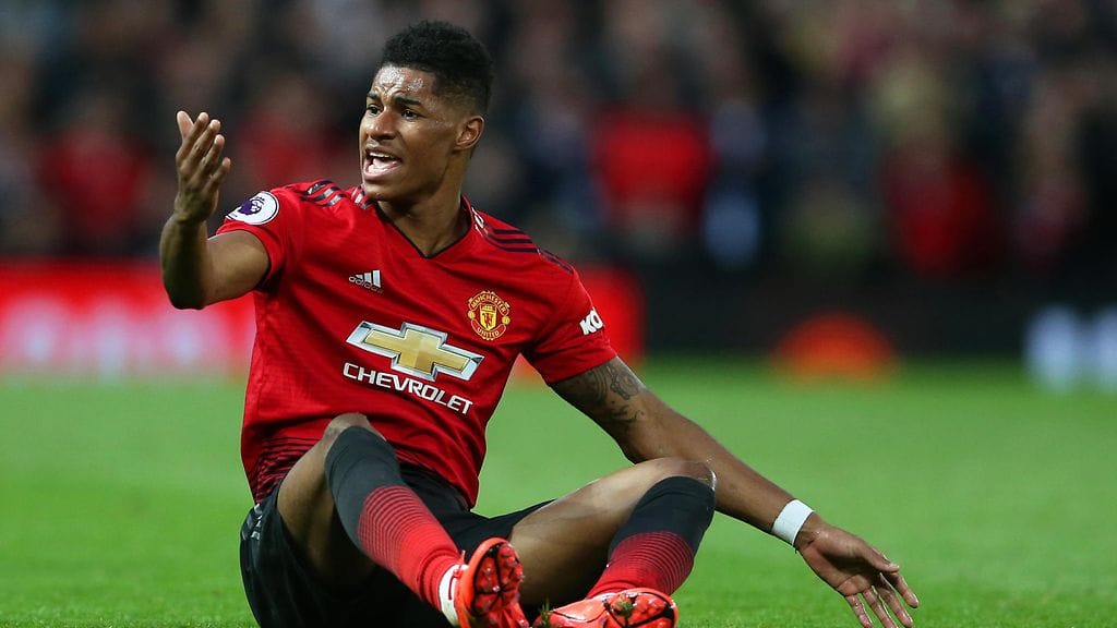 Manchester Unitedin hyökkääjä Marcus Rashford turhautui joukkueensa tilanteeseen.