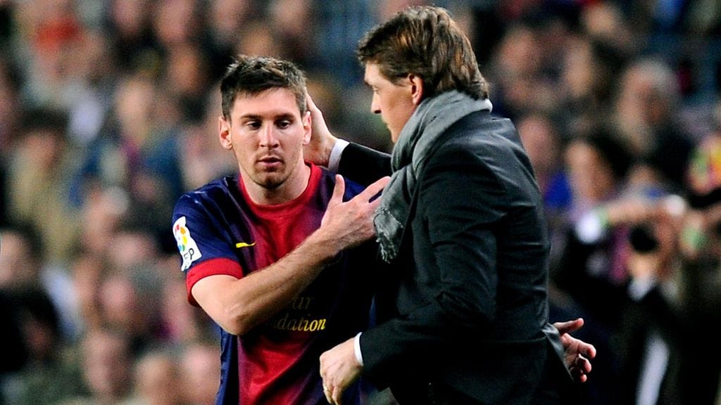 Lionel Messi ja Tito Vilanova kuvattuna vuonna 2013.