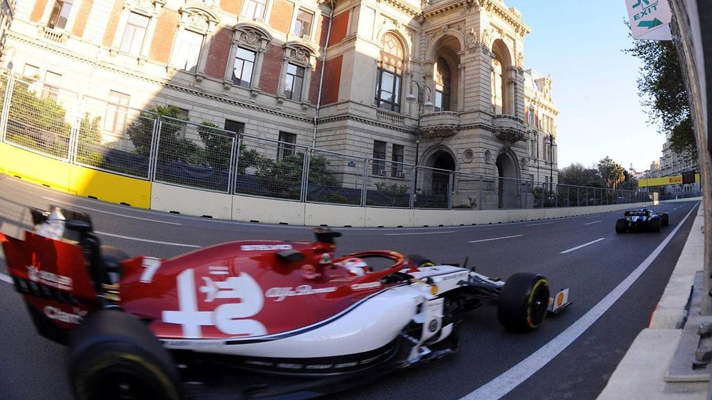 Kimi Räikkönen Azerbaidzhanin GP:n harjoituksissa.
