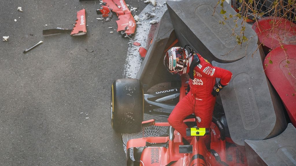Charles Leclercin aika-ajo päättyi rajuun pettymykseen.