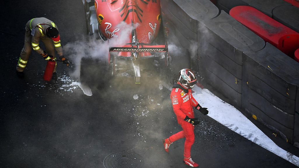 Charles Leclercin aika-ajo päättyi ulosajoon.