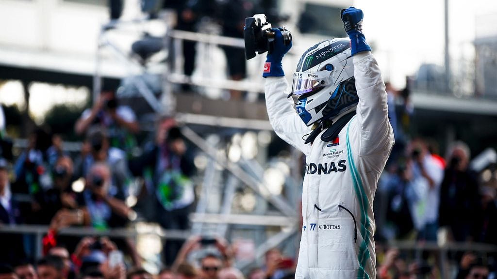 Valtteri Bottas tuuletti voittoa Azerbaidzhanin GP:ssä.