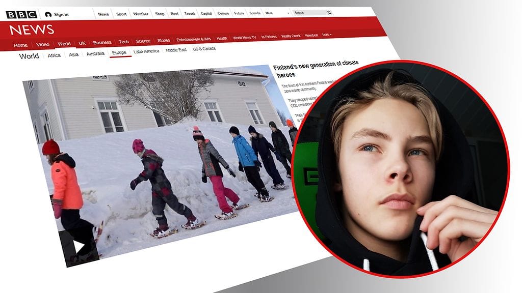Tomas Jääskelä on yksi Iin kunnan koululaisista, joille ilmastotoimista on tullut arkipäivää.