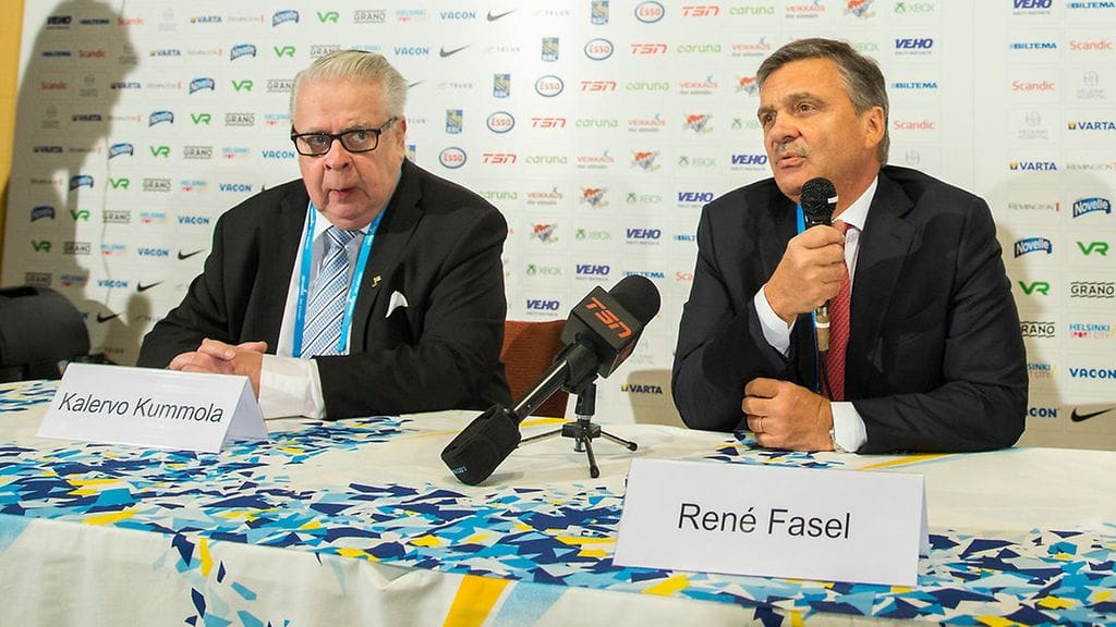 Kalervo Kummola ja Rene Fasel tammikuussa 2016.