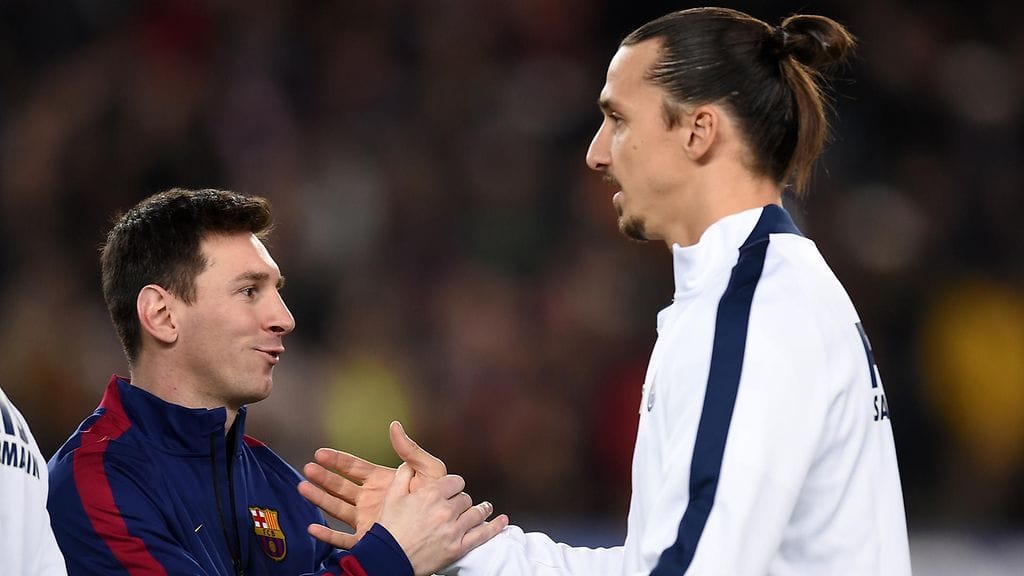 Lionel Messi ja Zlatan Ibrahimovic kuvattuna vuonna 2014.