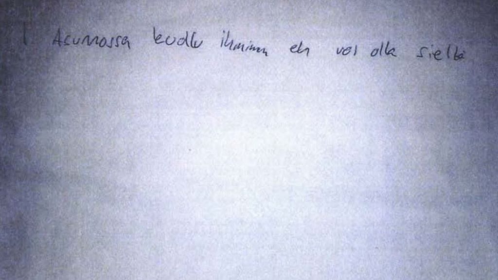 Yksi virolaismiehen murhasta syytetyistä ojensi äidilleen tämän viestin verityötä seuraavana päivänä.