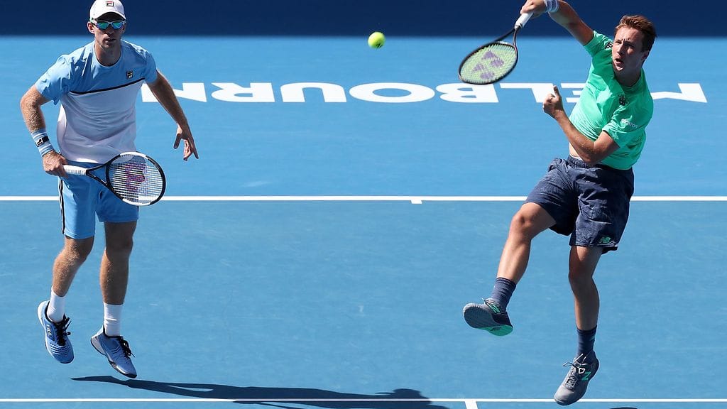 John Peersin (vas.) ja Henri Kontisen (oik.) urakka päättyi ATP Masters -turnauksessa Madridissa. Arkistokuva.