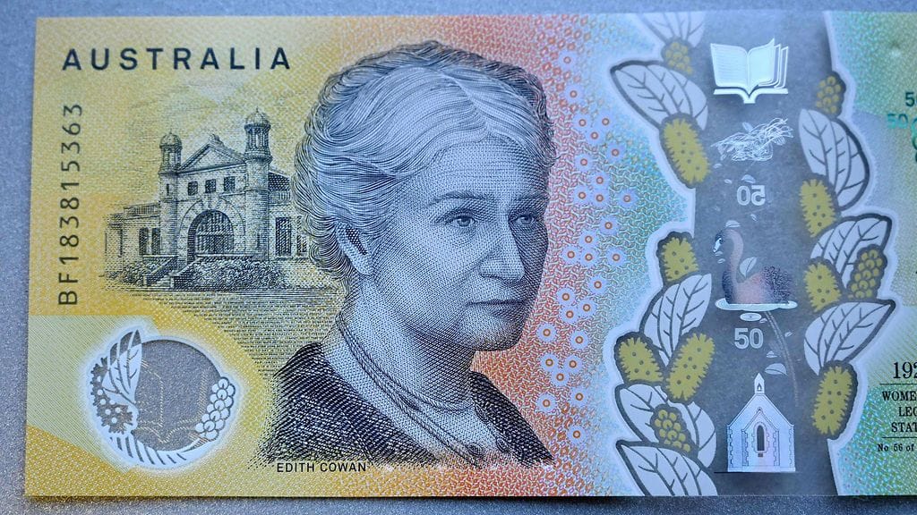 Australian keskuspankin seulasta pääsi livahtamaan virhe tähän 50 dollarin seteliin.