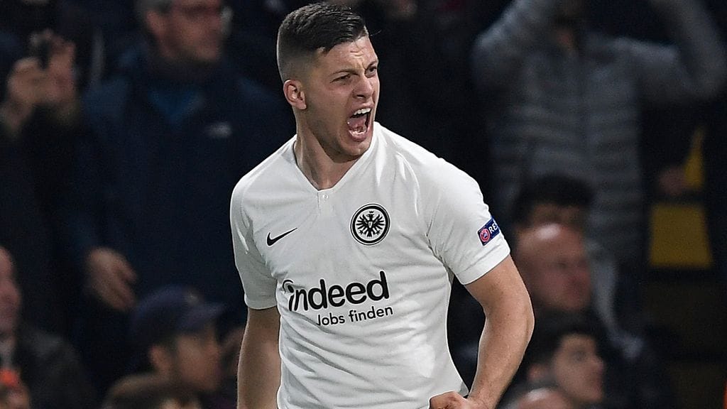 Luka Jovic maalasi Eintracht Frankfurtin 1–1-tasoituksen.