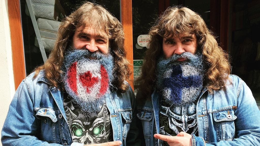 Rock-henkinen kaksikko oli maalauttanut partoihinsa Kanadan ja Suomen liput.