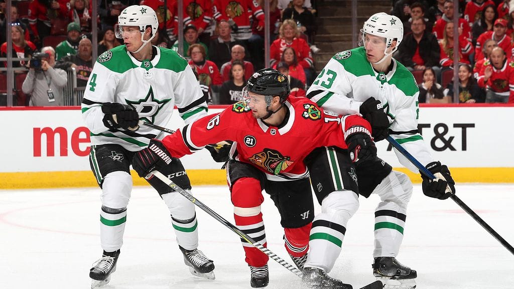 Miro Heiskanen (vas.) ja Esa Lindell (oik.) ovat Dallas Starsin puolustuksen avainpelaajia.