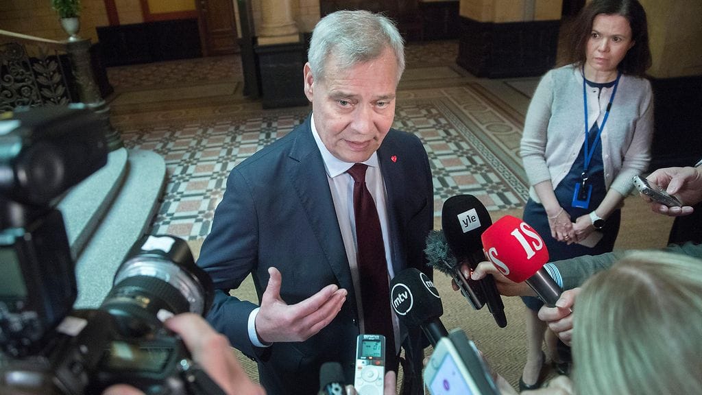 Antti Rinne Säätytalolla 13. toukokuuta 2019.