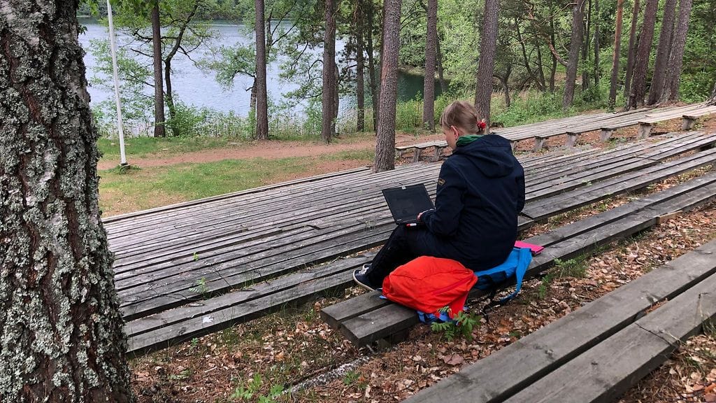 Tammela, etätyöpäivä, työntekijä, luonto