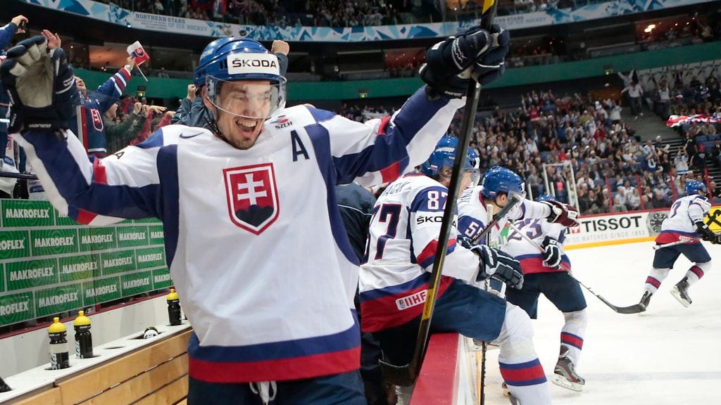 Miroslav Satan Helsingin MM-kisoissa keväällä 2012.