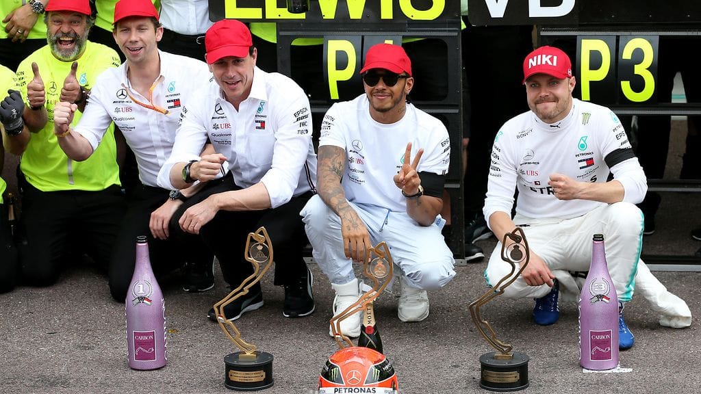 Valtteri Bottas oli kolmas Lewis Hamiltonin voittamassa kisassa Monacossa.