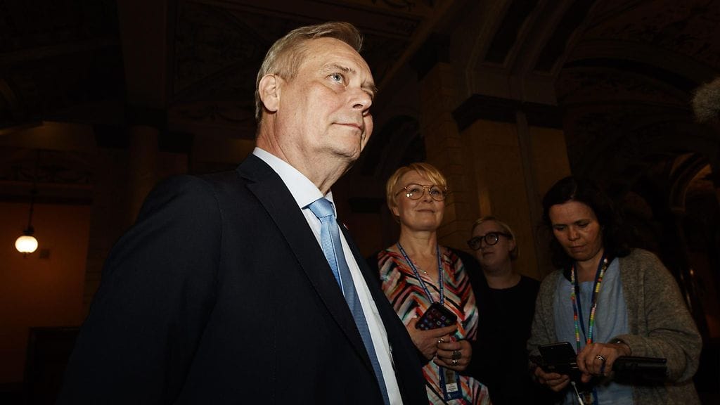 Hallitusneuvotteluiden vetäjä, SDP:n puheenjohtaja Antti Rinne kommentoi hallitusneuvotteluja Säätytalolla Helsingissä 29. toukokuuta 2019.