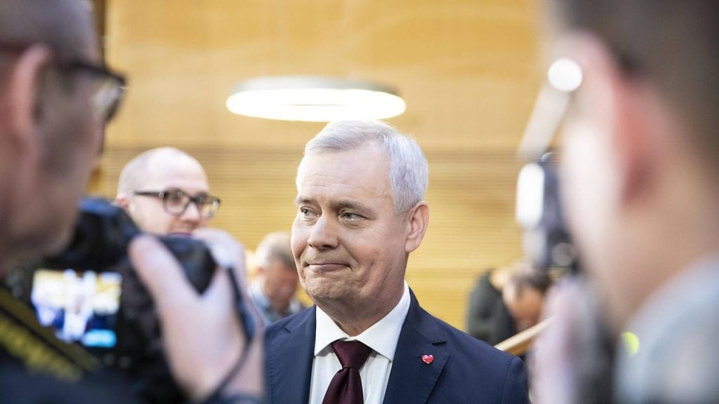 Antti Rinne eduskuntavaali-iltana 14.4.2019.