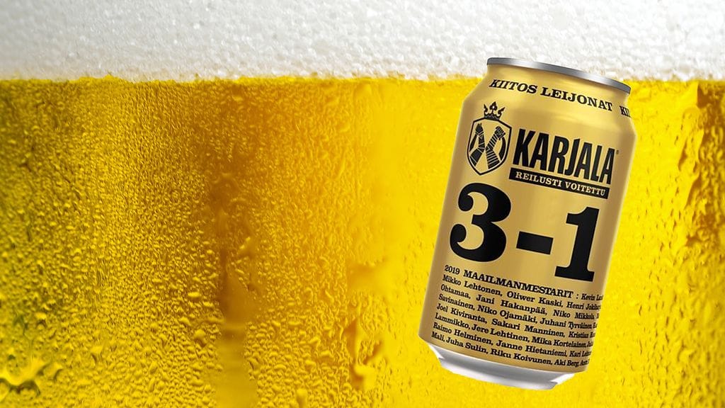 Kulta-Karjalatölkkiä koristaa finaalin lopputulos ja listaus tuoreista maailmanmestareista.