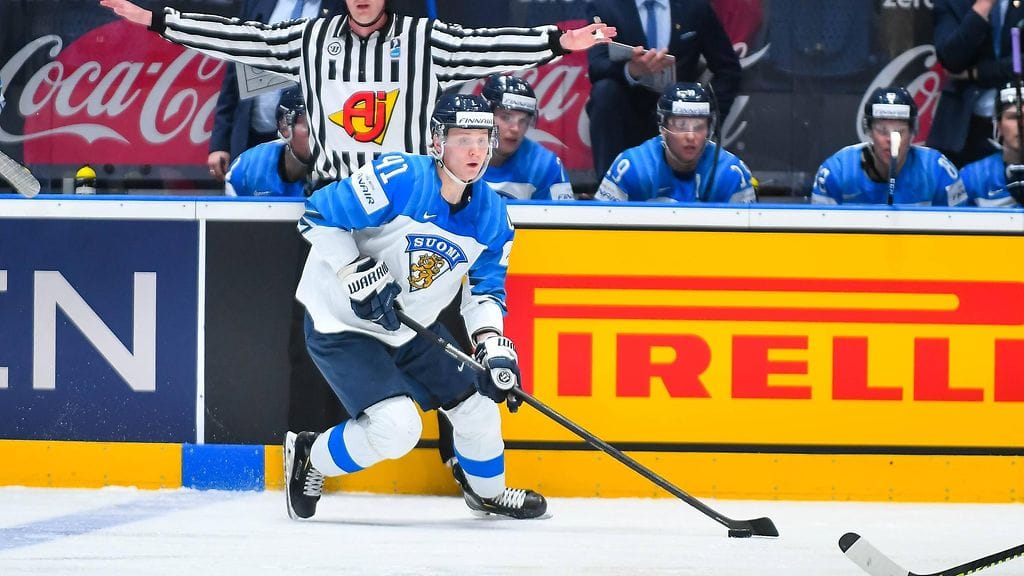 Joel Kiviranta Leijonien paidassa MM-kisoissa.