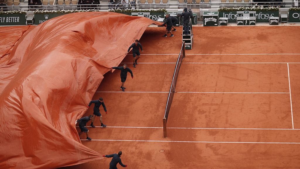 Sateet ovat olleet ongelmana Ranskan avoimissa.