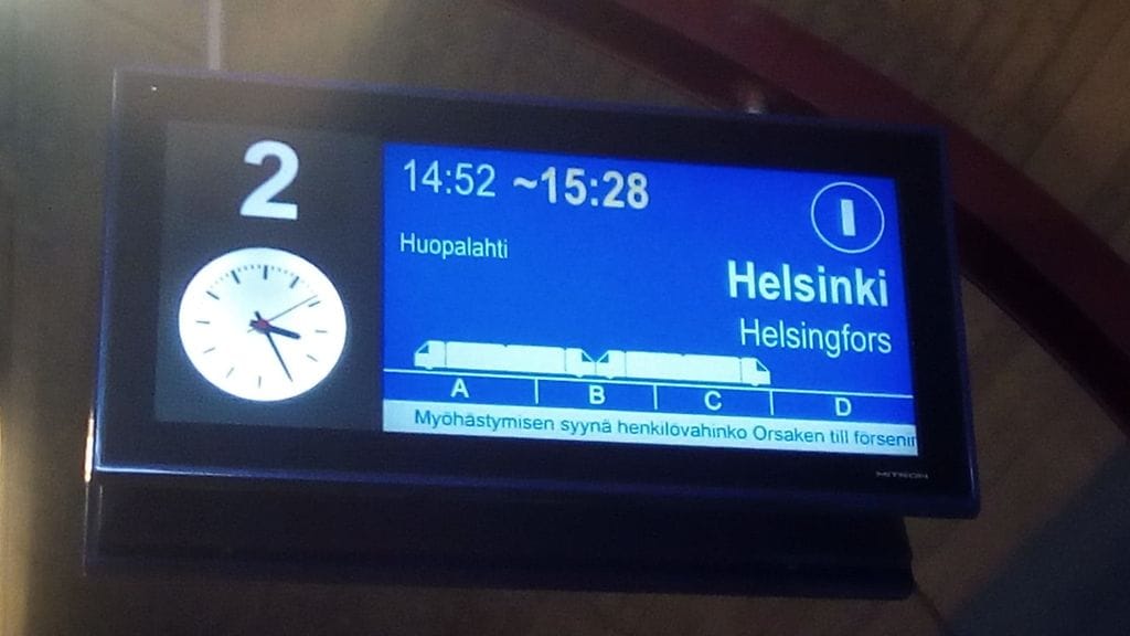 Junat kehäradalla olivat myöhässä iltapäivällä.