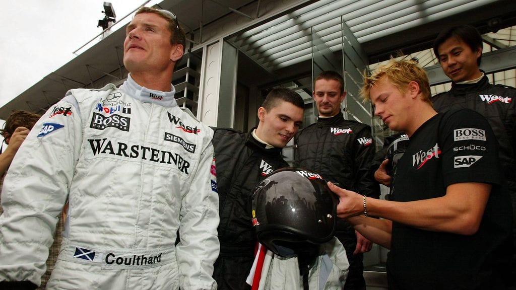 David Coulthard ja Kimi Räikkönen syyskuussa 2004.