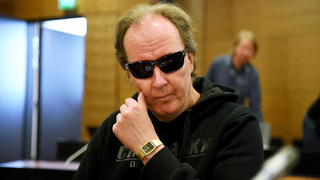 Sarjakuristaja Michael Penttilä murhasyytten käsittelyssä Helsingin hovioikeudessa 12. kesäkuuta 2019. Penttilää syytetään 52-vuotiaan naisen murhaamisesta kuristamalla viime vuoden keväänä.