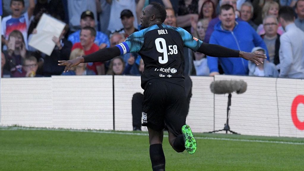 Usain Boltin pelinumerona oli hänen 100 metrin maailmanennätyslukemansa 9.58.