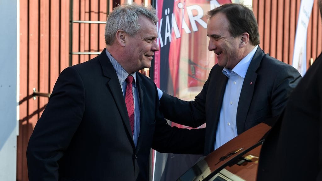 Antti Rinne ja Stefan Löfven tapasivat Porvoossa vuonna 2015.