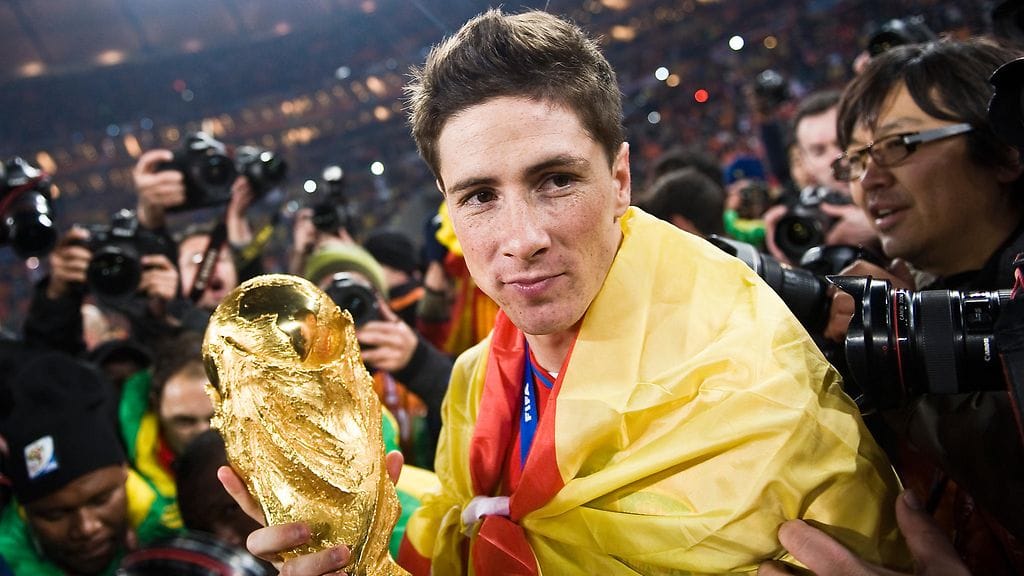 Fernando Torres juhli MM-kultaa vuonna 2010.