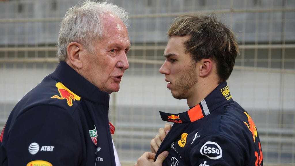 Helmut Marko ja Pierre Gasly.