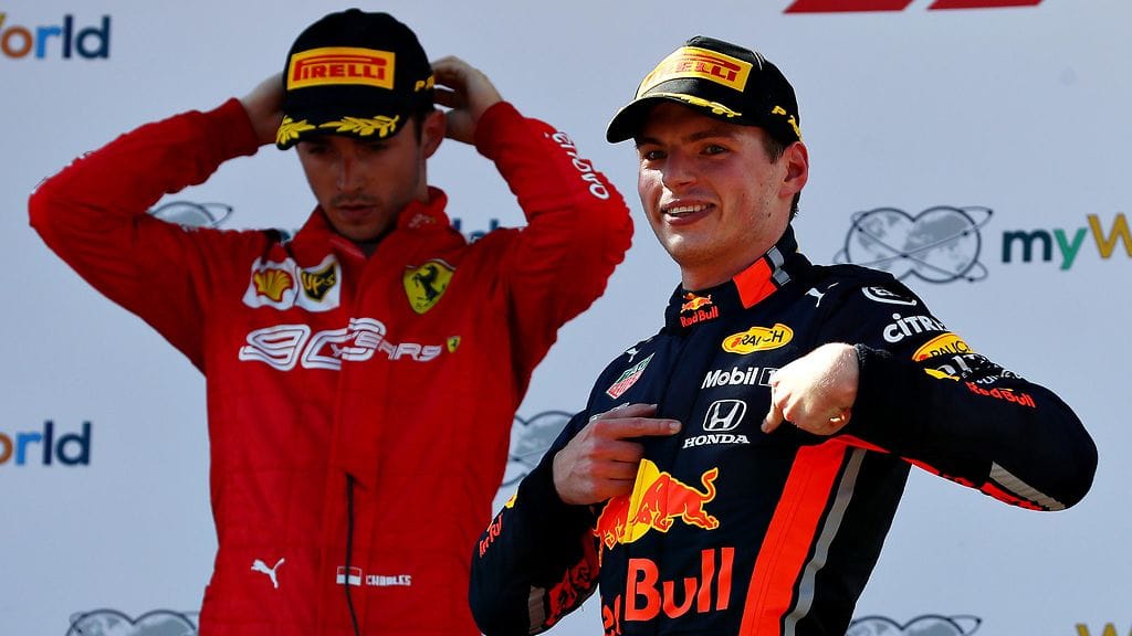 Charles Leclerc ja Max Verstappen kävivät kovan taistelun Itävallan F1-kisan voitosta.