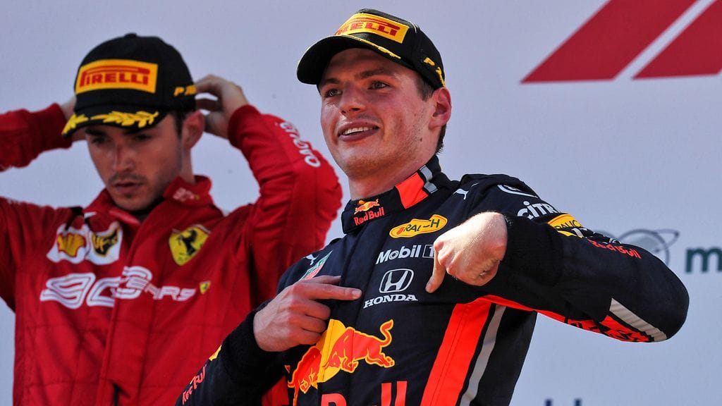Max Verstappen juhli Itävallan GP:n voittoa.