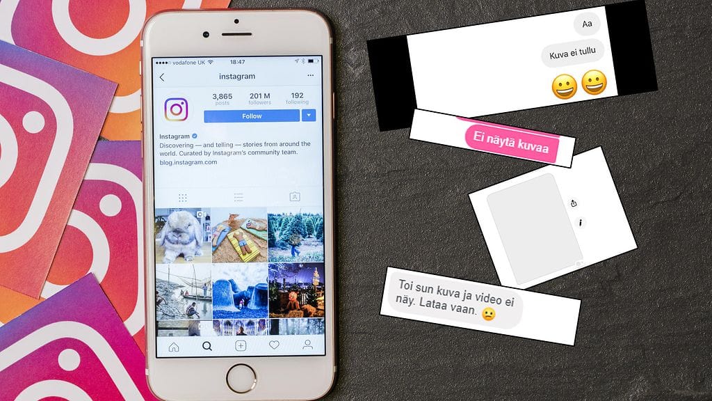Maailmanlaajuiset ongelmat korjattiin torstaina aamuyöllä Suomen aikaa.
Kuvituskuva, kuvakaapauksia Instagramista ja Facebook Messengeristä