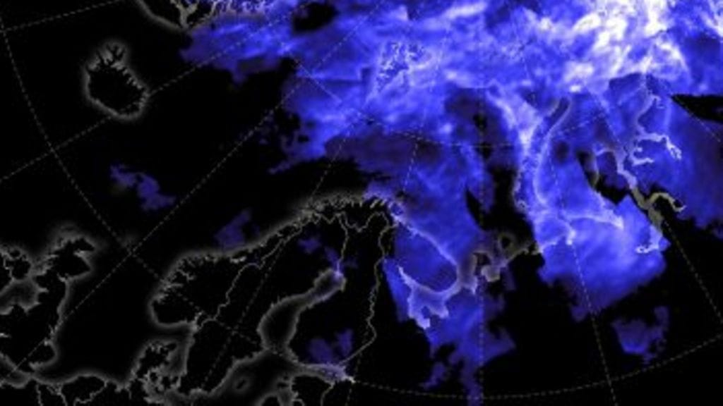 Nasan AIM-satelliitin ottama kuva valaisevista yöpilvistä
