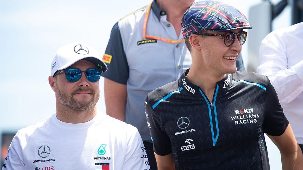 George Russell kärkkyy Valtteri Bottaksen paikkaa Mercedeksellä.