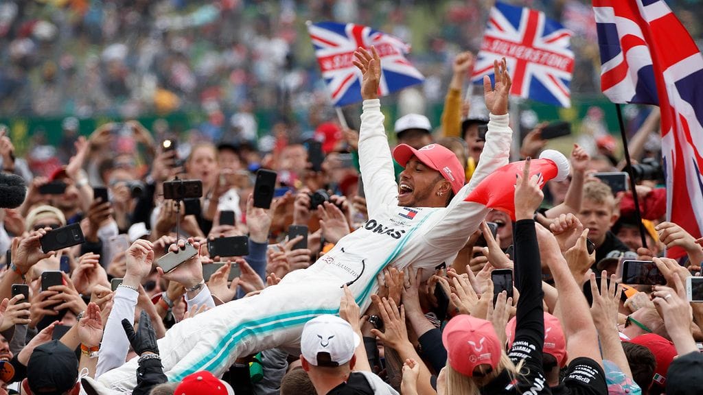 Lewis Hamilton voitti Britanniassa.