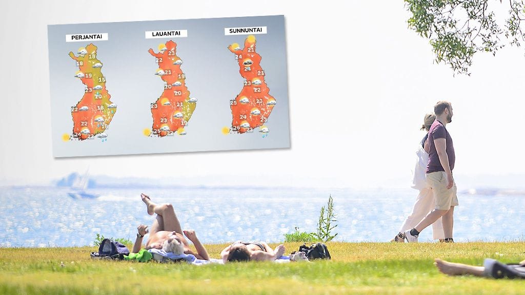 Etelä-Suomessa mittarit voivat kivuta aina hellelukemiin, jos hyvin käy.