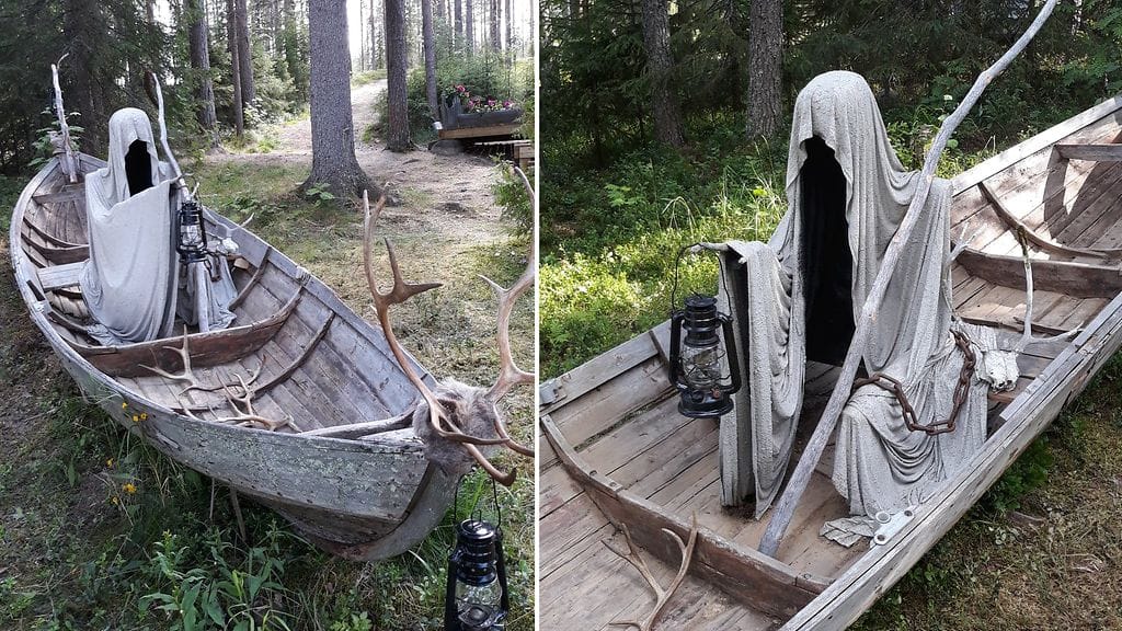 Muilla on pihoissaan puutarhatonttuja. Hanna Pilve-Salmisella on Kuolema.
Kuva Hanna Pilve-Salminen