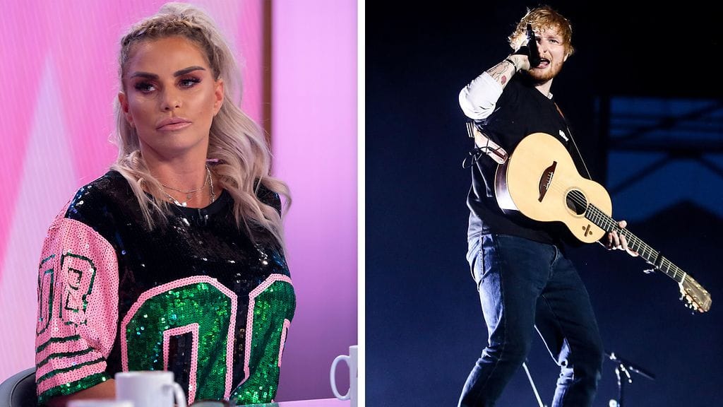 Katie Price ja Ed Sheeran.