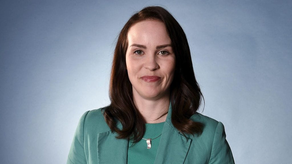 Kansanedustaja Hilkka Kemppi (kesk) eduskunnassa Helsingissä 23. huhtikuuta 2019