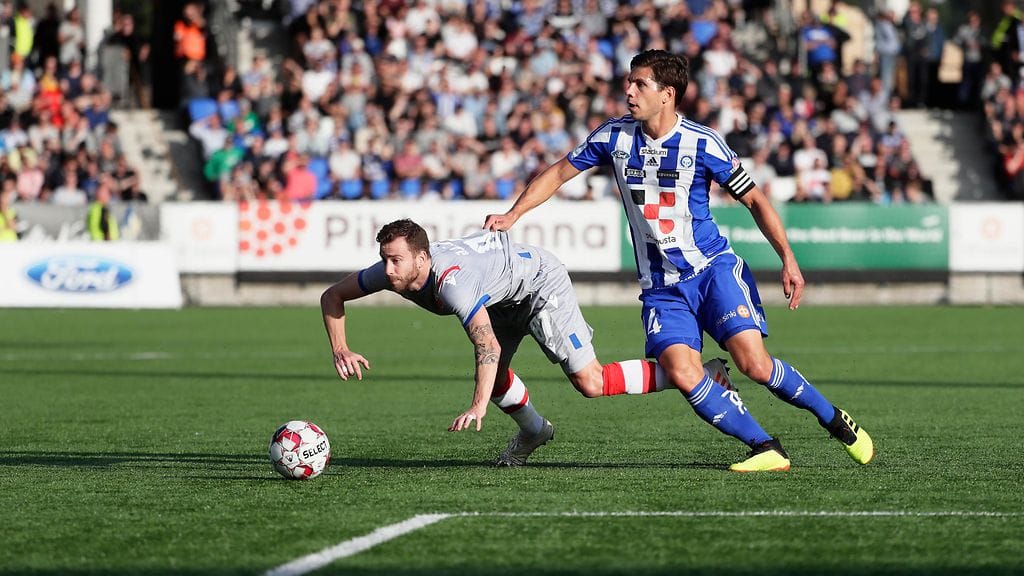 Sebastian Dahlström iski HJK:n avausmaalin ottelussa Belgradin Punaista tähteä vastaan.