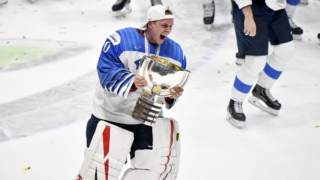 Kevin Lankinen torjui keväällä Leijonat MM-kultaan.
