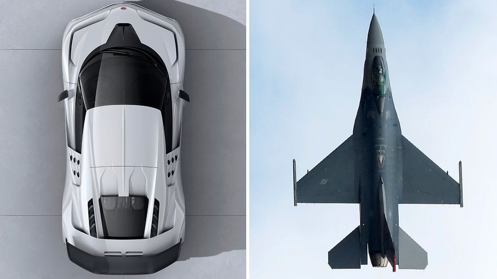 Bugatti Centodieci vai Lockheed Martin F-16? Siinäpä pulma.