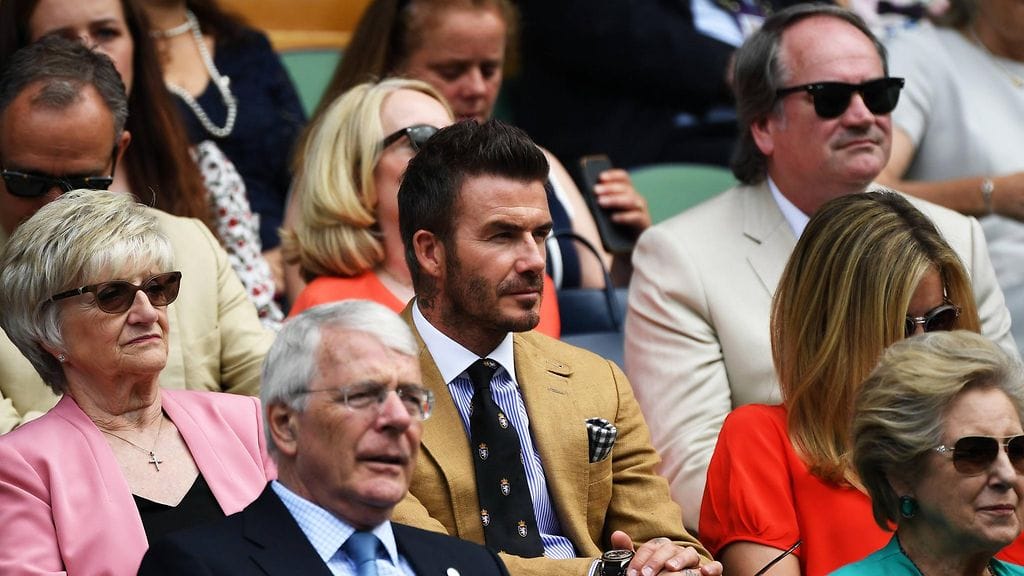 David Beckham seurasi Wimbledonin tennisturnausta paikan päällä aiemmin kesällä.