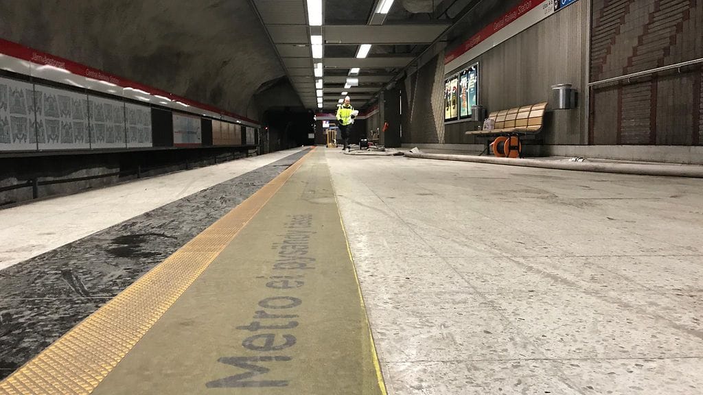 Rautatientorin metroasema pysyi suljettuna koko viikonlopun.
