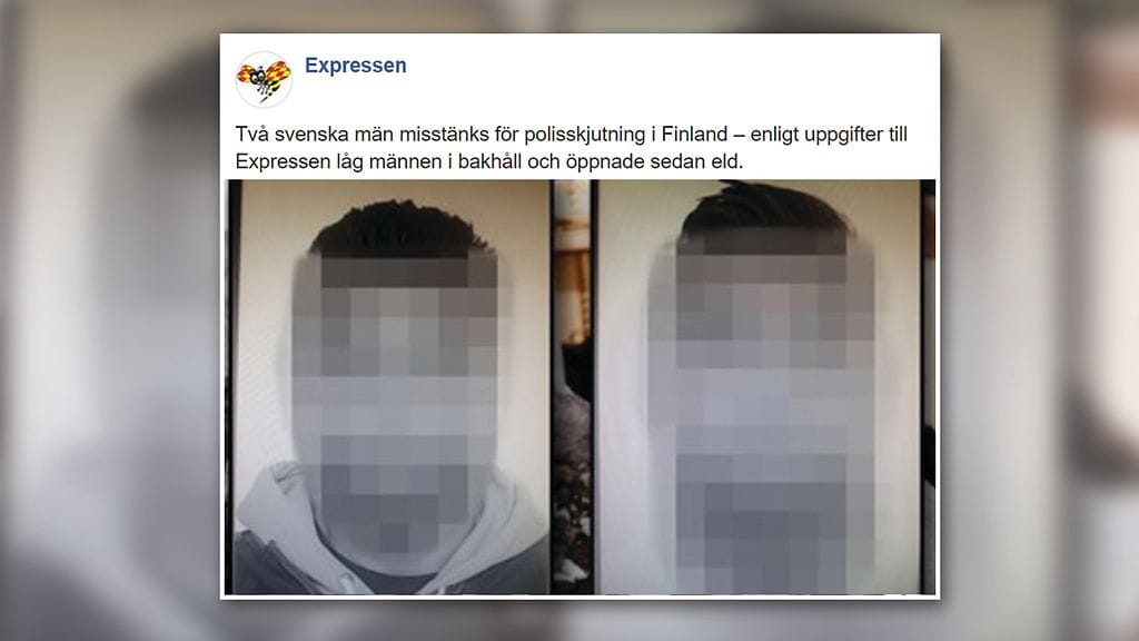 Expressen poliisiampuminen Porvoo